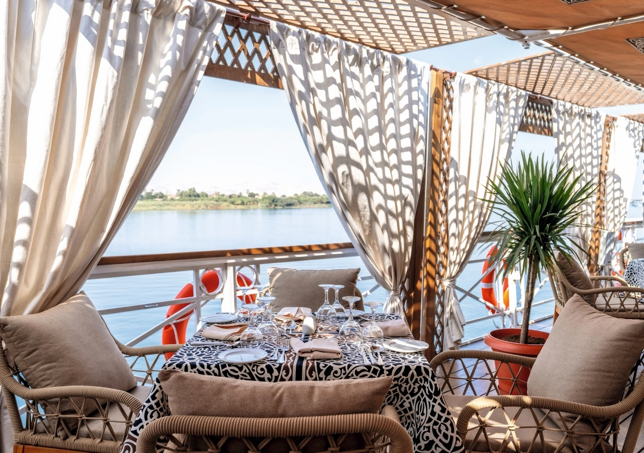 Restaurant aboard the JAZ Bahareya Nile Cruise Nile cruise